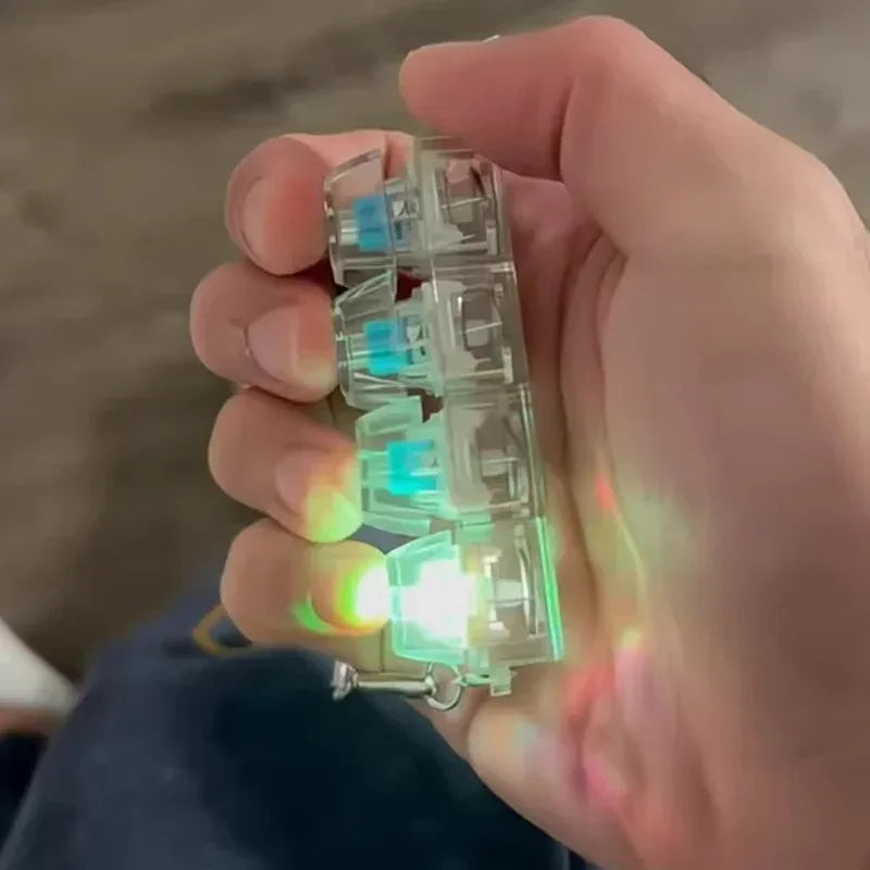 Illuminate Your Day with the Keyboard Toy Keychain: Mechanical Clicker with LED Lights for Stress Relief and Fun!